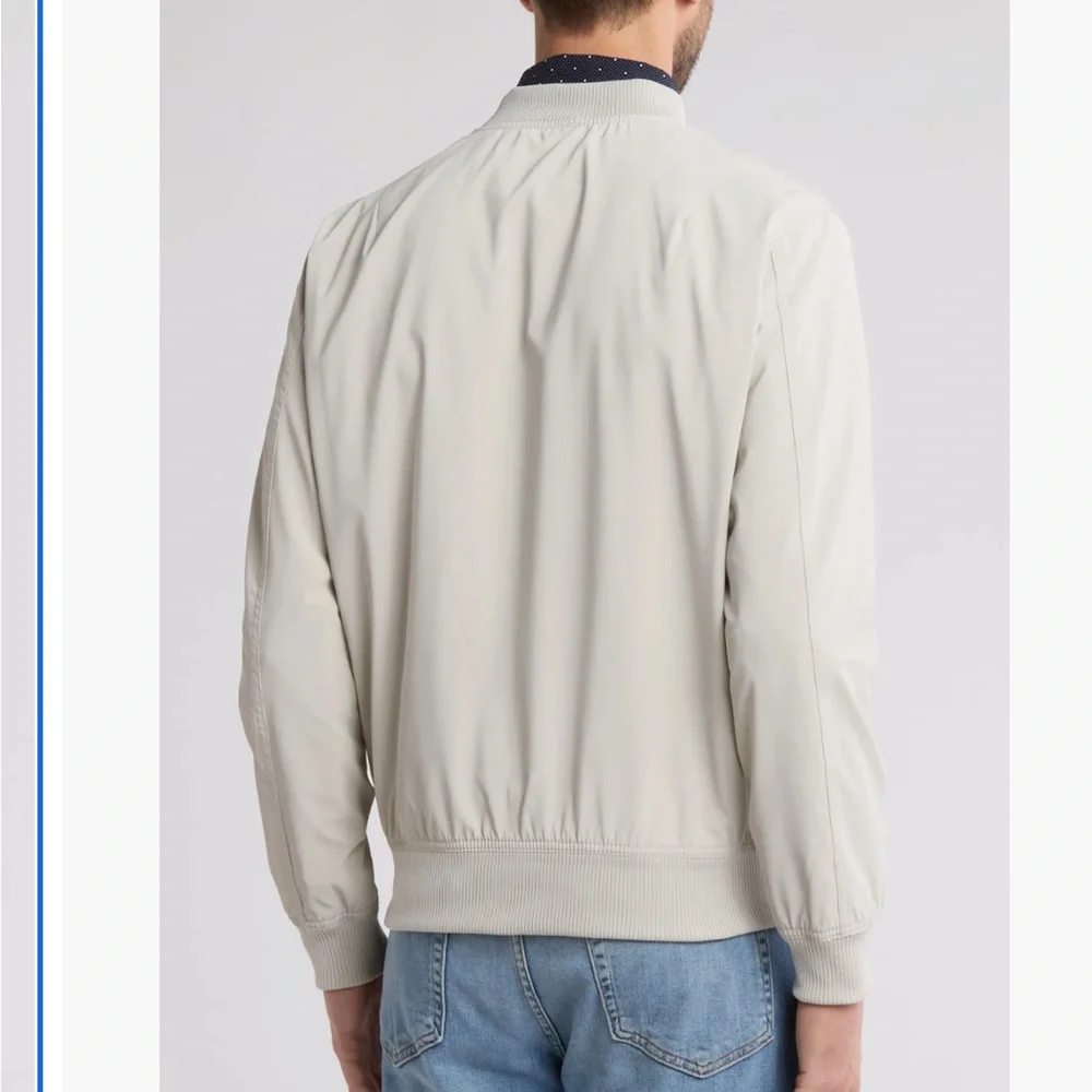 DENIM & FLOWER Men's Classic Bomber Jacket - Sand / Khaki - S - Picture 9 of 12